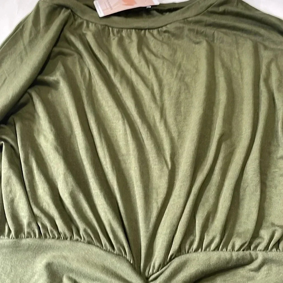 Kirundo ruched military green bodycon dress size large NWT - Picture 3 of 5